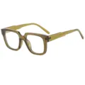 Stylish thick square optical glasses frame for men and women anti-blue light daily wear - Olive Green Anti-Blue Light