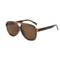 Klassische Piloten Sonnenbrille mit Schildpatt Rahmen und braunen Gläsern. Stilvoller UV-Schutz. - Schildpatt Rahmen Tee Gläser