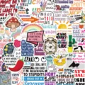 50pz adesivi graffiti con citazioni sarcastiche impermeabili per custodia telefono skate - Slogan di Graffiti Inglesi / 50 Fogli