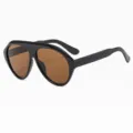 Modische Y2K Oversized Piloten Sonnenbrille für Damen und Herren, retro schwarzer dicker Rahmen. - Schwarzer Rahmen Tee Gläser