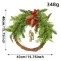 Artificial Christmas wreath with pine cones and berries, 40cm diameter, 348g weight - 30cm Base Wreath (H2-19)