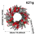 Christmas wreath with red roses and berries 50cm diameter 621g weight for door decor - J2-40 Red Rose and Red Ball Wreath 45cm/7.7inch