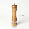 Molinillo de pimienta manual de madera maciza con núcleo de cerámica, altura 21,5 cm - Color Retro + Acrílico 8 Pulgadas (En Bolsa)