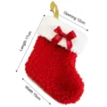 Kleine rote Weihnachtsstrumpf-Hängedekoration aus Plüsch mit weißer Manschette - Rote Socken aus Lammwolle