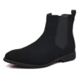 Klassischer Herren Chelsea Boot aus schwarzem Wildleder mit elastischem Einsatzeffekt - 38 / Mattes Wildleder Stil (8586) / Schwarz