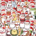 50 Stk niedliche Cartoon Weihnachten Tier Aufkleber für Handyhülle Wasserflasche Gitarre - 50 Blatt