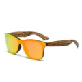 Gafas de sol cristales coloridos patillas efecto madera hombre mujer deporte ciclismo moda. - Naranja Mercurio