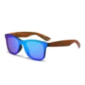 Colorful lens wooden sunglasses for men and women, fashion sports cycling sun protection eyewear. - Green Mirrored