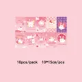 Cute pink rabbit decorative cards set, 10 pcs pack, 10x15cm sweet room wall art decor. - Korean Style Peach Bunny / 10 Pieces/Pack