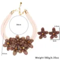 Detailed dimension view of double-layer acrylic flower necklace and earrings set - Necklace & Earrings 3-Piece Set