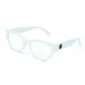 Chic white cat-eye glasses frames for women, anti-blue light clear flat optical eyewear - Solid White Frame Anti Blue Light