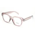 Retro clear pink frame glasses, anti-blue light computer eyewear for women fashion daily wear. - Transparent Tea