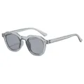 Japanische Retro polygonale Sonnenbrille für Damen und Herren, stilvoller grauer Rahmen. - Durchscheinender Grauer Rahmen Hellgraue Gläser