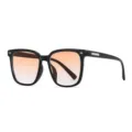 Große quadratische Sonnenbrille mit modischen Farbverlauf Gläsern und schwarzem Rahmen. - Schwarzer Rahmen Sonnenuntergang Gläser (Regulär)