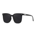 Großes quadratisches polarisiertes Sonnenbrille für Damen und Herren, UV-Schutz Sonnenbrille. - Schwarzer Rahmen Graue Gläser (Regulär)