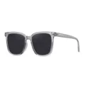 Transparente polarisierte Sonnenbrille, stylischer grauer quadratischer Rahmen mit dunklen Gläsern. - Transparentes Grau Rahmen Graue Gläser (Regulär)