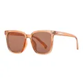 Modische Sonnenbrille für Damen Herren große Fassung UV Schutz Sonnenbrille im Sunset Design - Brauner Rahmen Braune Gläser (Regulär)