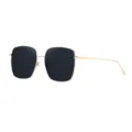 Women's polarized square sunglasses with thin metal frames and dark UV protection lenses. - Non-polarized Style / Gold Frame Grey Lens (Non-polarized)