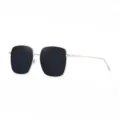 Women's square metal polarized sunglasses, UV protection fashion eyewear, trendy slim look. - Non-polarized Style / Silver Frame Grey Lens (Non-polarized)