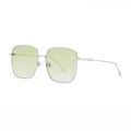 Gradient green metal square sunglasses for women, fashionable UV protection eyewear variant. - Non-polarized Style / Silver Frame Gradient Green Lens (Non-polarized)