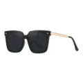 Womens large frame polarized sunglasses with chic black design for stylish sun protection. - Black Frame Gray Lens (Regular)