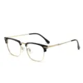 Schwarzer und goldener Halbrahmen-Brillenrahmen, stilvolles Browline-Design für den Alltag chic. - Schwarz Gold Anti-Blaulicht