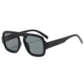 Retro große quadratische Sonnenbrille für Damen und Herren, schwarzer dicker Rahmen Mode. - Schwarzer Rahmen Graue Gläser