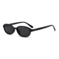 Klassische schwarze ovale Sonnenbrille fur Damen und Herren, leichten UV Schutz Brille. - Schwarzer Rahmen Graue Gläser
