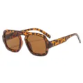 Große quadratische Sonnenbrille mit Leopardenmuster für Damen und Herren, retro UV-Schutz. - Schildpatt Rahmen