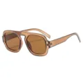 Retro braune quadratische Sonnenbrille für Damen und Herren, stilvoller dicker Rahmen. - Tee Rahmen Tee Gläser