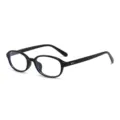 Klassische schwarze ovale Brille mit leichtem Design, stilvolle Brillenvariante für Alltag. - Schwarzer Rahmen Anti-Blaulicht