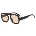 Retro dicke quadratische Sonnenbrille für Damen und Herren, trendige Mode Sonnenbrille. - Schwarzer Rahmen Helltee Linsen