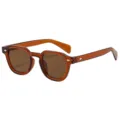 Vintage Retro Sonnenbrille fuer Damen und Herren, stilvoller brauner Rahmen mit UV-Schutz. - Sonnenbrille / Tee Rahmen Tee Gläser