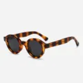 Vintage runder polarisierte Sonnenbrille Damen Herren Retro Schildpatt UV400 Sonnenbrille. - Schildpatt Rahmen Graue Gläser