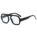Schwarze dicke Rahmen quadratische Brille Retro-Stil Oversize Blaulichtfilter Brille Damen Herren - Schwarzer Rahmen Blau Verlaufsgläser