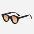 Retro Vintage dicker schwarzer Rahmen polarisierte Sonnenbrille mit orangen Gläsern für Damen. - Schwarzer Rahmen Sonnenuntergang Gläser (Polarisiert)