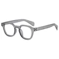 Retro transparente graue quadratische Brille mit Nietendetails, elegante Vintage Brillenfassung. - Transparentes Grau