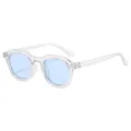 Japanische Retro polygonale Blaulichtfilter Brille klarem Rahmen Sonnenbrille Damen - Transparenter Rahmen Blaue Gläser