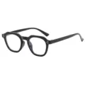 Retro polygon Blaulichtfilter Brille mit schwarzem dicken Rahmen modische Damen Herren Brille - Schwarzer Rahmen Anti-Blaulicht