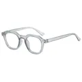 Transparente polygonale Blaulichtfilter Brille retro Design fuer Damen und Herren. - Transparent Grau Rahmen Blaulichtfilter