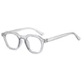 Transparente polygon Blaulichtfilter Brille, stilvoller retro optischer Brillenfassung. - Transparenter Hellgrauer Rahmen Blaulichtfilter