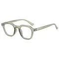 Retro polygon Blaulichtfilter Brille mit stilvollem transparenten grau-grünen Rahmen Alltag. - Hellgrüner Rahmen Blaulichtfilter
