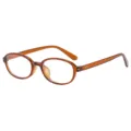 Retro bernsteinfarbene ovale optische Brille stilvolle klare Gläser modisches Accessoire - Tee Rahmen Blaulichtschutz (QZ1435-1394)