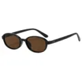 Retro ovale Sonnenbrille für Damen, schwarzer Rahmen mit braunen Gläsern, schick. - Schwarzer Rahmen Tee Linse (QZ1435-1394)