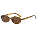 Vintage Damen Sonnenbrille mit ovalem Schildpatt-Gestell und braunen Gläsern für den Alltag. - Schildpatt Rahmen Tee Linse (QZ1435-1394)