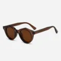 Retro japanische polarisierte Sonnenbrille mit klobigem braunem transparentem Rahmen Unisex. - Teefarben Rahmen Teefarbene Gläser (Polarisiert)
