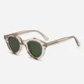 Retro dicke Fassung polarisierte Sonnenbrille für Damen und Herren, transparentes Vintage Design. - Helltee Rahmen Grüne Gläser (Polarisiert)