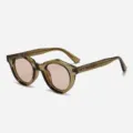 Vintage polarisierte Sonnenbrille für Damen und Herren, Retro dicker Rahmen UV Schutz Brille. - Oliv Rahmen Helltee Gläser (Polarisiert)