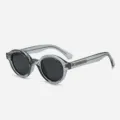 Retro dicke runde Sonnenbrille für Damen und Herren, transluzenter grauer Acetatrahmen, UV-Schutz. - Graublauer Rahmen Graue Gläser