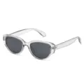 Clear retro cat-eye sunglasses for women, trendy narrow frame sun glasses with UV protection. - Regular UV400 Lenses / Grey Frame Grey Lens